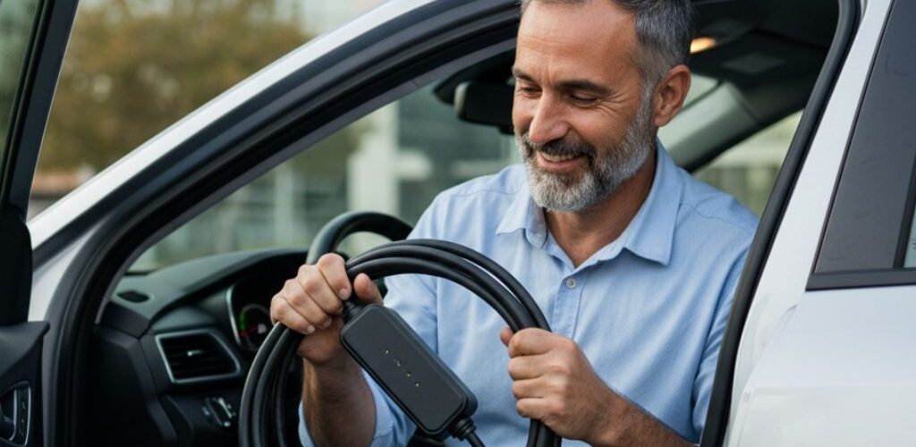 עמדת טעינה ניידת לרכב חשמלי